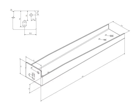 Skrivena pocinčana konzola Naturel Dolce pro za vješanje ploče za umivaonik ili police.