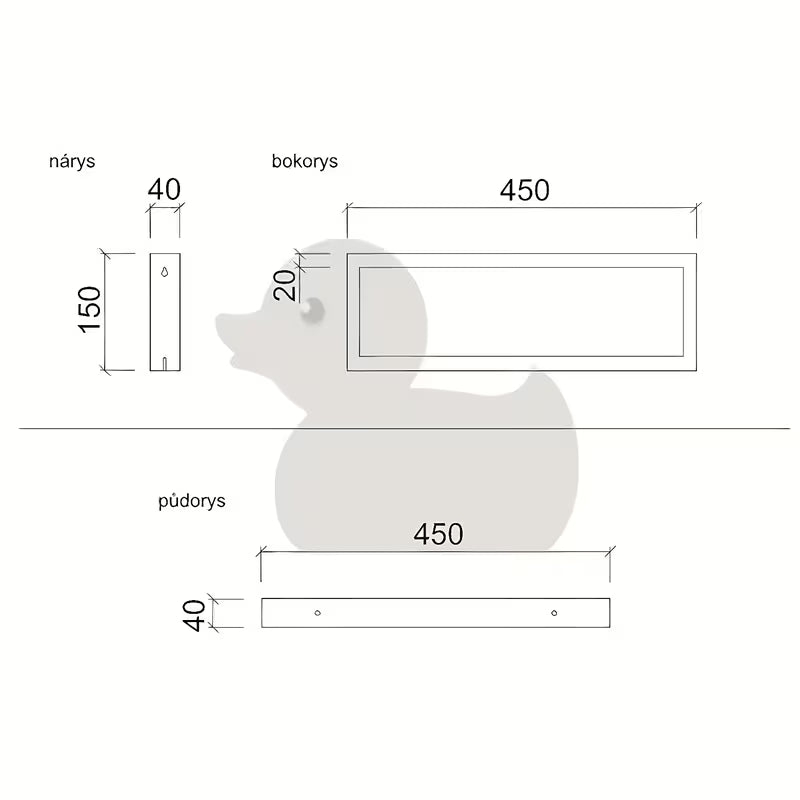 Nosač od nehrđajućeg čelika Naturel Dolce u izvedbi Supersteel pro za zidnu montažu ploče s umivaonikom.
