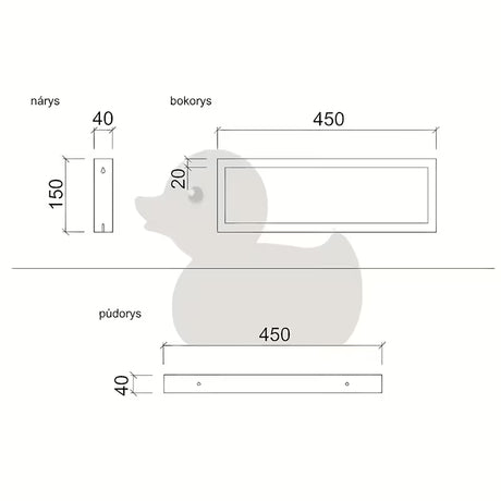 Nosač od nehrđajućeg čelika Naturel Dolce u izvedbi Supersteel pro za zidnu montažu ploče s umivaonikom.