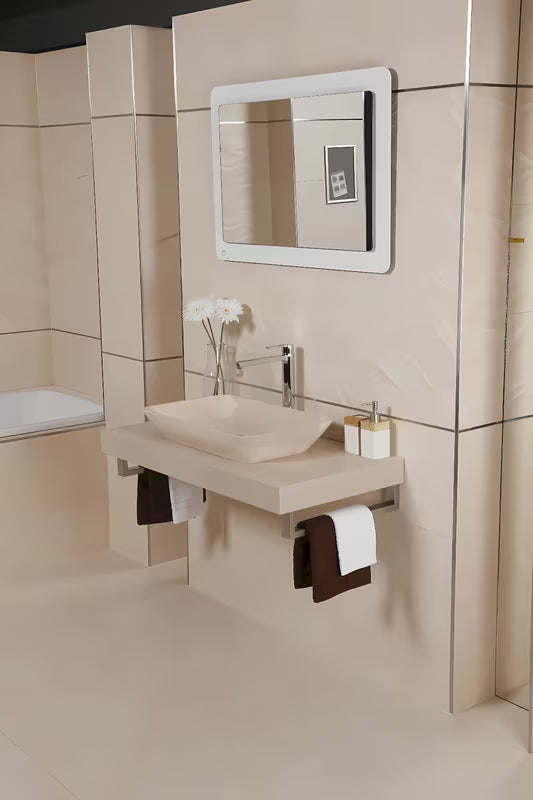 Nosač od nehrđajućeg čelika Naturel Dolce u izvedbi Supersteel pro za zidnu montažu ploče s umivaonikom.