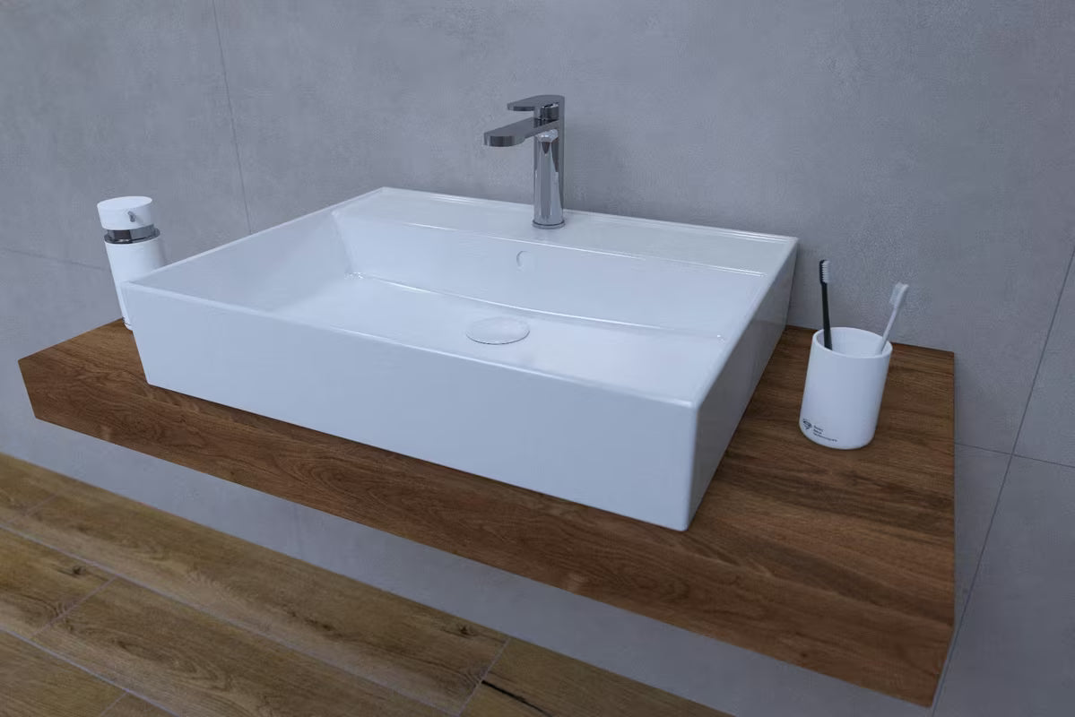 Kupaonski set Naturel Dolce s pločom 100x50 cm u dekoru hrasta charleston i umivaonikom na ploču