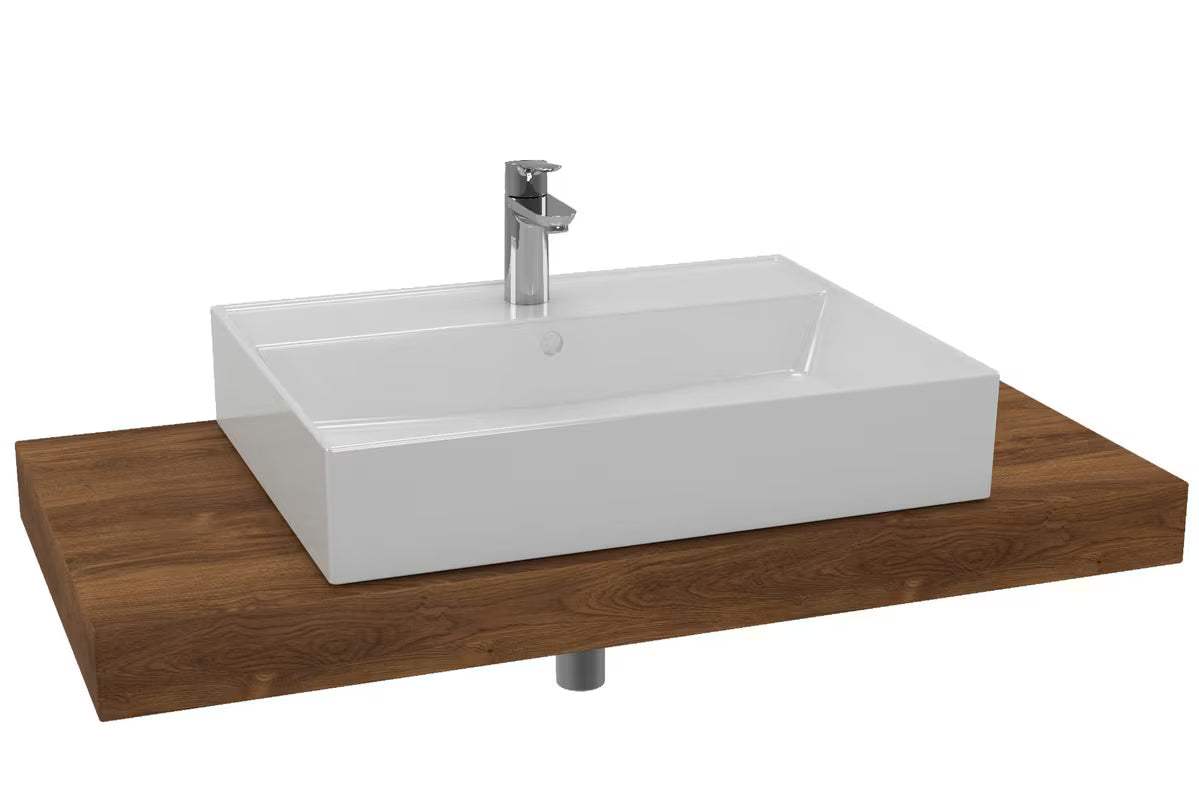Kupaonski set Naturel Dolce 100x50 cm u dekoru hrasta charleston s umivaonikom, pločom i slavinom