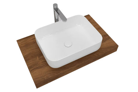 Kupaonski set Naturel Dolce 80x50 cm u dekoru hrasta charleston s umivaonikom na ploču i visokom slavinom.