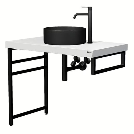 Konzole Naturel Dolce u crnoj mat boji, kupaonski pribor