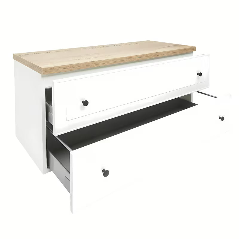 Viseća kupaonski ormarić Naturel Forli u bijeloj boji sa sjajnom površinom i pokrovnom pločom