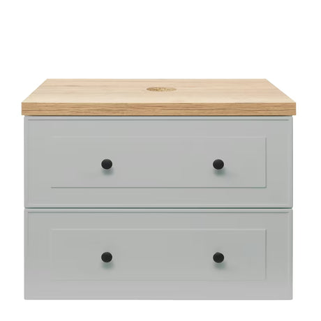 Viseća kupaonski ormarić Naturel Forli u sivoj mat boji s pločom u dekoru hrasta Halifax