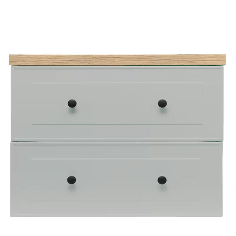 Viseća kupaonski ormarić Naturel Forli u sivoj mat boji s pločom u dekoru hrasta Halifax