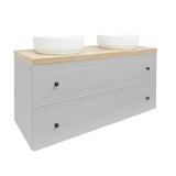 Viseća kupaonski ormarić Naturel Forli u sivoj mat boji s pločom u dekoru hrasta Halifax