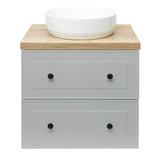 Viseća kupaonski ormarić ispod umivaonika Naturel Forli u sivoj mat boji s pločom u dekoru hrasta Halifax