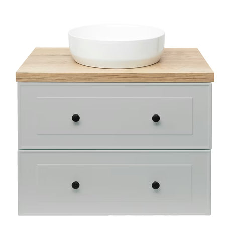 Kupaonski ormarić Naturel Forli u sivoj mat boji s pločom u dekoru hrasta halifax