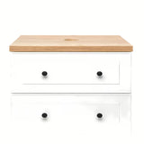 Viseća kupaonski ormarić ispod umivaonika Naturel Forli u bijeloj boji s pločom u dekoru hrasta Halifax.