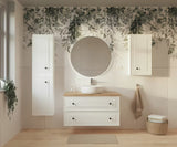 Viseća kupaonski ormarić ispod umivaonika Naturel Forli u bijeloj boji s pločom u dekoru hrasta Halifax.