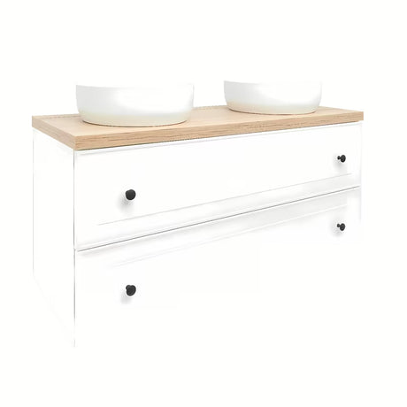 Bijela viseća ormarić ispod umivaonika Naturel Forli s pločom u dekoru hrasta Halifax