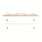 Bijela viseća ormarić ispod umivaonika Naturel Forli s pločom u dekoru hrasta Halifax