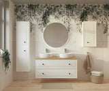 Bijela viseća ormarić ispod umivaonika Naturel Forli s pločom u dekoru hrasta Halifax