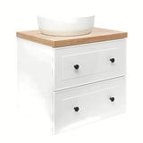 Bijela viseća ormarić ispod umivaonika Naturel Forli s pločom u dekoru hrasta Halifax