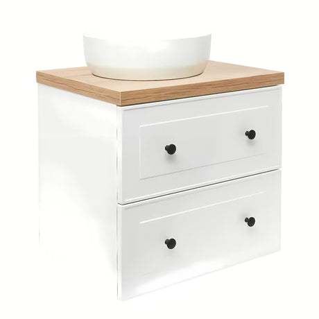 Bijela viseća ormarić ispod umivaonika Naturel Forli s pločom u dekoru hrasta Halifax