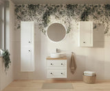 Bijela viseća ormarić ispod umivaonika Naturel Forli s pločom u dekoru hrasta Halifax