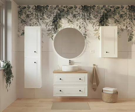 Viseća ormarić ispod umivaonika Naturel Forli u bijeloj boji s pločom u dekoru hrasta Halifax