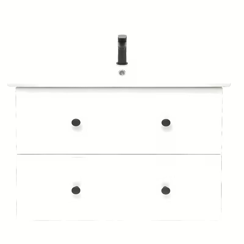 Bijela viseća kupaonski ormarić Naturel Forli s namještajskim umivaonikom 100x53x46 cm