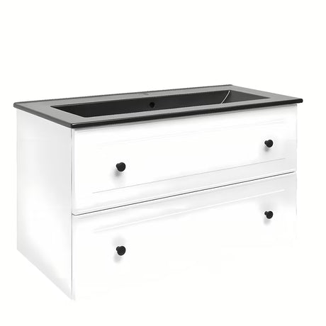 Bijela viseća kupaonski ormarić Naturel Forli s namještajskim umivaonikom 100x53x46 cm.