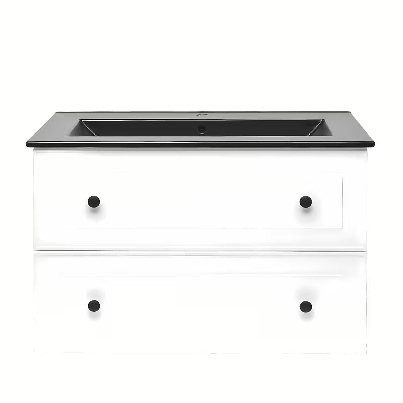 Bijela viseća kupaonski ormarić Naturel Forli s namještajskim umivaonikom 100x53x46 cm.