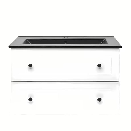 Bijela viseća kupaonski ormarić Naturel Forli s namještajskim umivaonikom 100x53x46 cm.