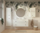 Bijela viseća kupaonski ormarić Naturel Forli s keramičkim umivaonikom 120x53x46 cm