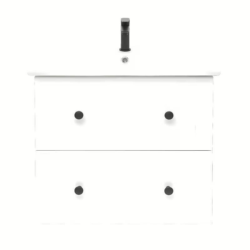 Bijela viseća kupaonski ormarić Naturel Forli s keramičkim umivaonikom 60x46 cm