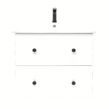 Bijela viseća kupaonski ormarić Naturel Forli s keramičkim umivaonikom 60x46 cm