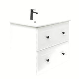 Bijela kupaonski ormarić Naturel Forli s keramičkim umivaonikom u modernom jednostavnom dizajnu