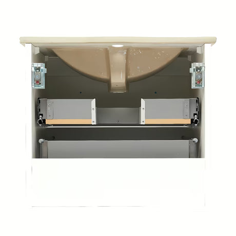 Bijela kupaonski ormarić Naturel Forli s keramičkim umivaonikom u modernom jednostavnom dizajnu