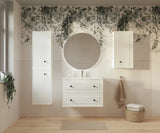 Bijela kupaonski ormarić Naturel Forli s keramičkim umivaonikom u modernom jednostavnom dizajnu