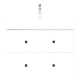 Bijela viseća kupaonski ormarić Naturel Forli s keramičkim umivaonikom i otvorom pro za slavinu u sredini.