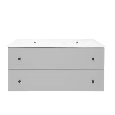 Viseća kupaonski ormarić Naturel Forli s umivaonikom za namještaj u sivoj mat izvedbi