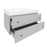 Viseća kupaonski ormarić Naturel Forli s keramičkim umivaonikom u sivoj mat boji