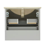 Sivo-mat viseća kupaonski ormarić Naturel Forli s umivaonikom za namještaj