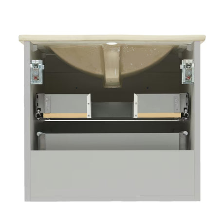 Sivo-mat viseća kupaonski ormarić Naturel Forli s umivaonikom za namještaj