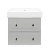 Sivo-mat kupaonski ormarić Naturel Forli s keramičkim umivaonikom u modernom, jednostavnom dizajnu.