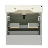 Sivo-mat kupaonski ormarić Naturel Forli s keramičkim umivaonikom u modernom, jednostavnom dizajnu.