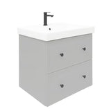 Viseća kupaonski ormarić s keramičkim umivaonikom Naturel Forli u sivoj mat boji