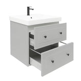 Viseća kupaonski ormarić s keramičkim umivaonikom Naturel Forli u sivoj mat boji