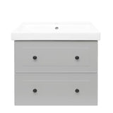 Viseća kupaonski ormarić s keramičkim umivaonikom Naturel Forli u sivoj mat boji