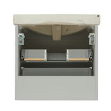 Viseća kupaonski ormarić s keramičkim umivaonikom Naturel Forli u sivoj mat boji