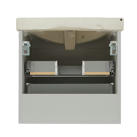 Viseća kupaonski ormarić s keramičkim umivaonikom Naturel Forli u sivoj mat boji