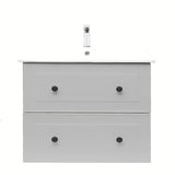 Viseća kupaonski ormarić s keramičkim umivaonikom Naturel Forli u sivoj mat boji