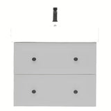 Viseća kupaonski ormarić s keramičkim umivaonikom Naturel Forli u sivoj mat boji