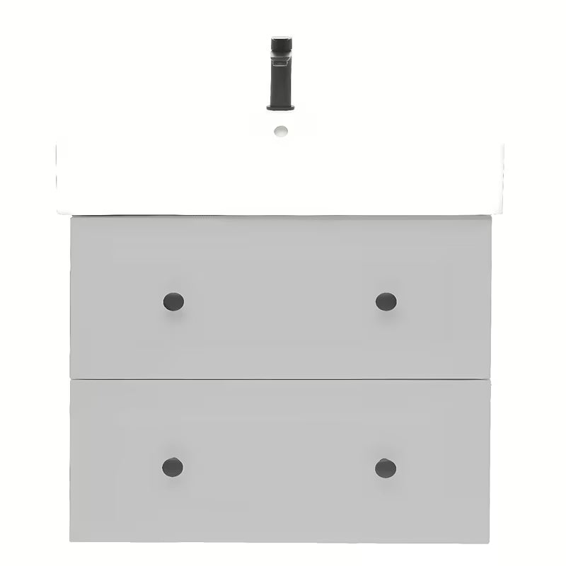 Viseća kupaonski ormarić s keramičkim umivaonikom Naturel Forli u sivoj mat boji