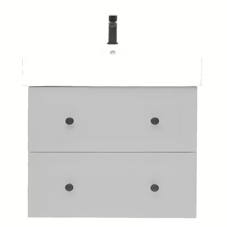 Viseća kupaonski ormarić s keramičkim umivaonikom Naturel Forli u sivoj mat boji