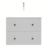 Viseća kupaonski ormarić s keramičkim umivaonikom Naturel Forli u sivoj mat boji